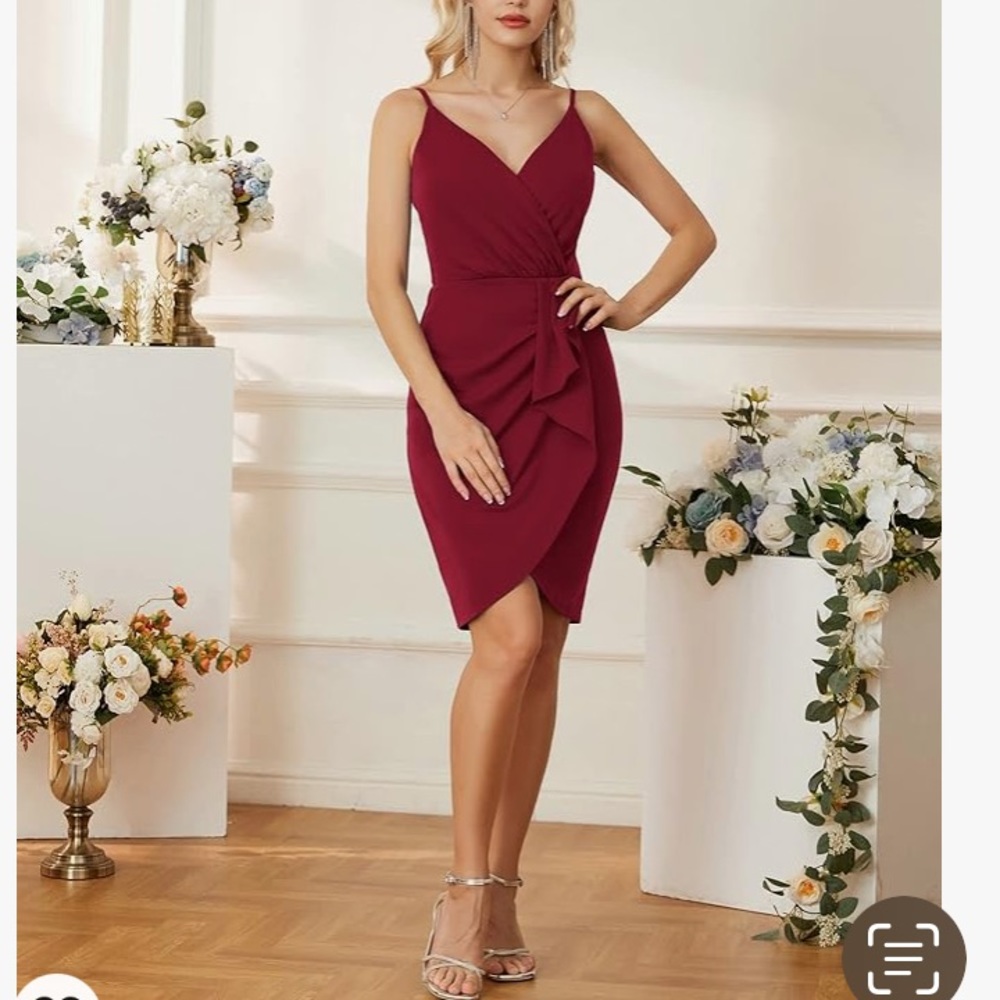 NWT Grace Karin red straps body cone, knee length detailed cocktail dress size M
